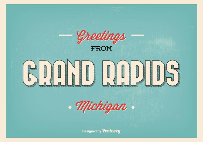 Grand Rapids Michigan Retro Greeting Illustration vector
