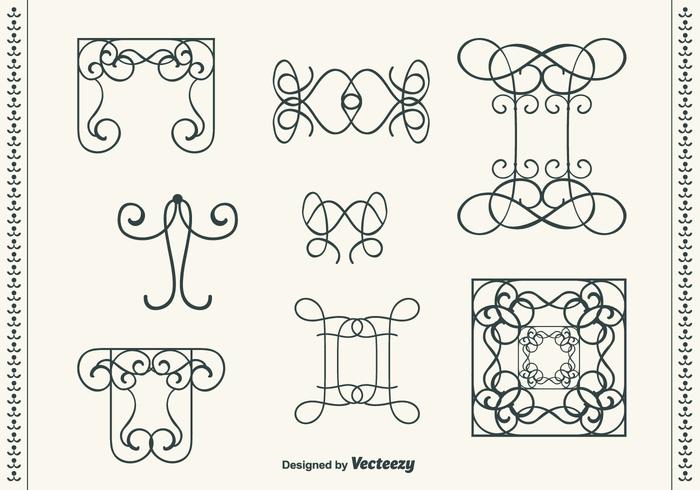 Hand Drawn Curly Swirl Vector Set