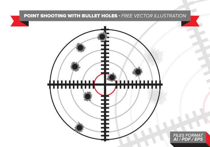 Point Shooting With Bullet Holes Free Vector Illustration Point Shooting With Bullet Holes Free Vector Illustration