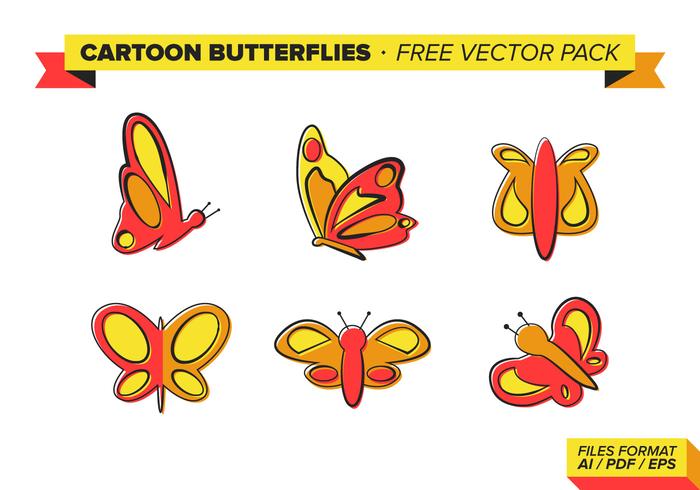 Cartoon Butterflies Free Vector Pack Cartoon Butterflies Free Vector Pack