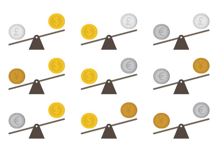 See Saw Money Concept Vectors