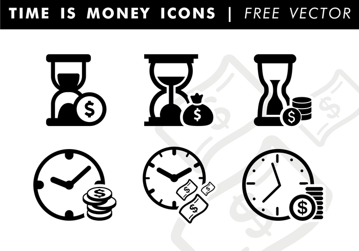 Time Is Money Icons Free Vector