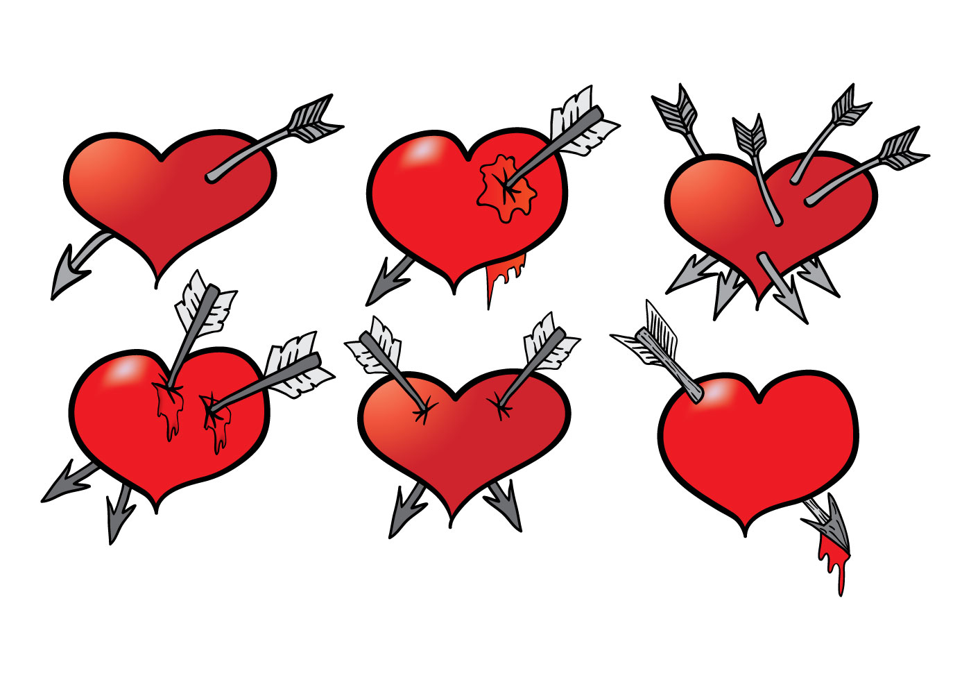Download Hand Drawn Arrow Through Heart Vectors - Download Free Vector Art, Stock Graphics & Images