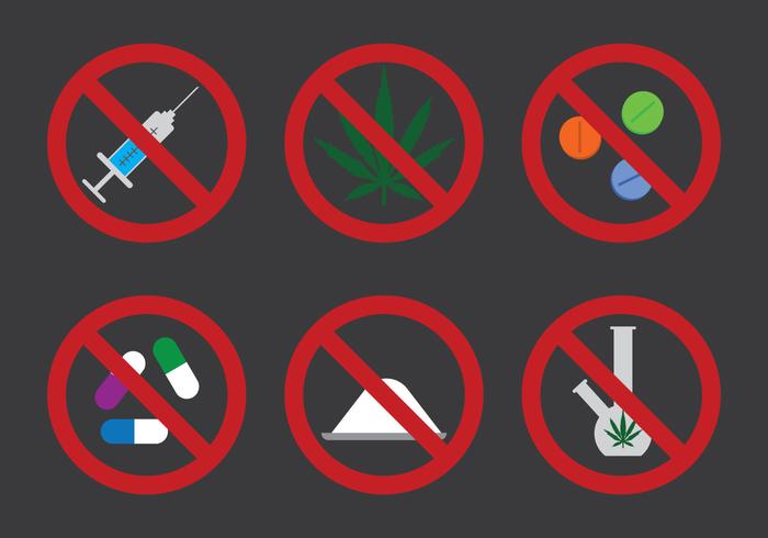 No Drogas Icono Vector