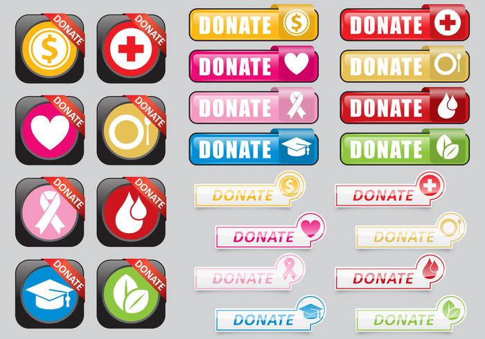 Donate Web Buttons vector