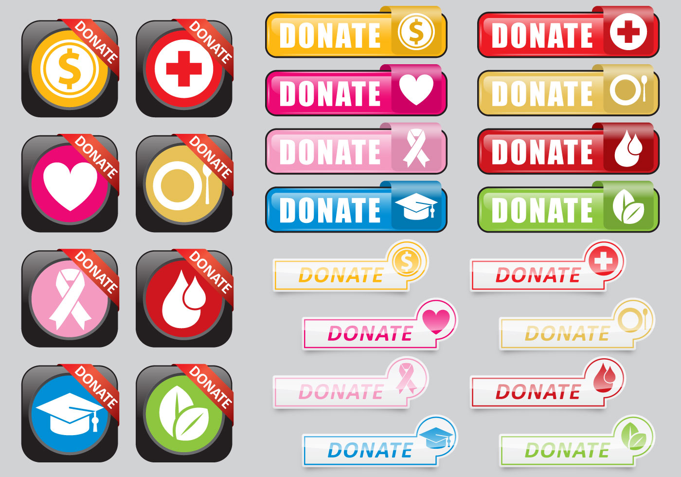 Please Donate Vector Images (over 220)