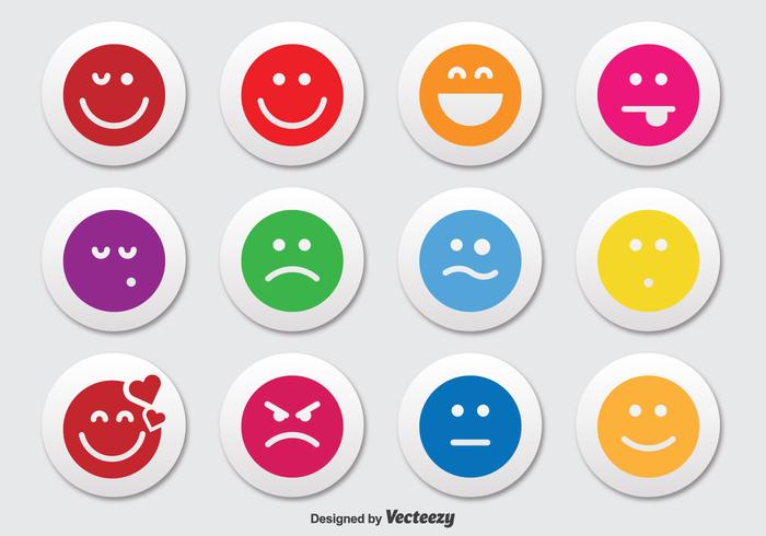 Emoticon Button Icon Set Emoticon Button Icon Set