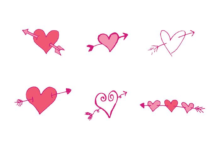 Free Arrow Through Heart Vector Series