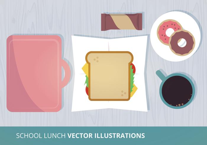 School Lunch Vector Illustration 