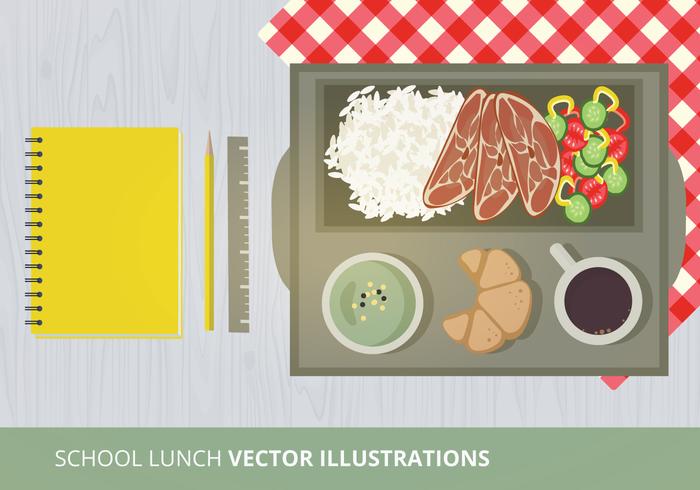 School Lunch Vector Illustration 