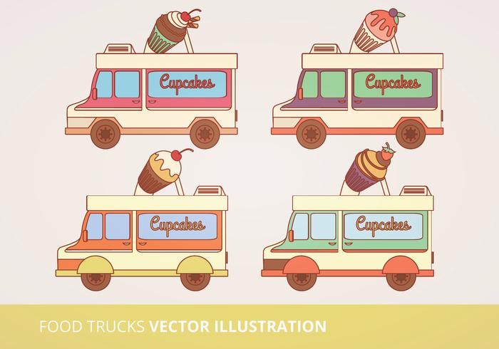 Food Trucks Vector Illustration