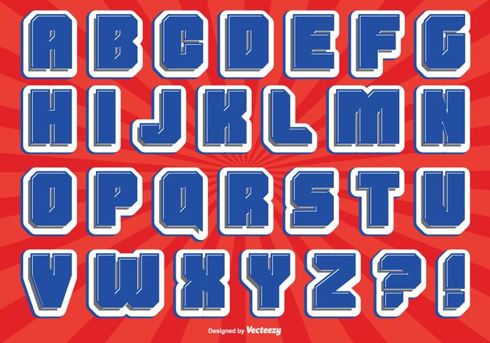 Comic Style Alphabet Set vector