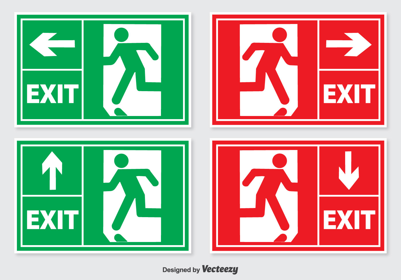 Emergency Exit Vector Icons