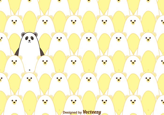 Polar Bear And Panda Pattern Vector