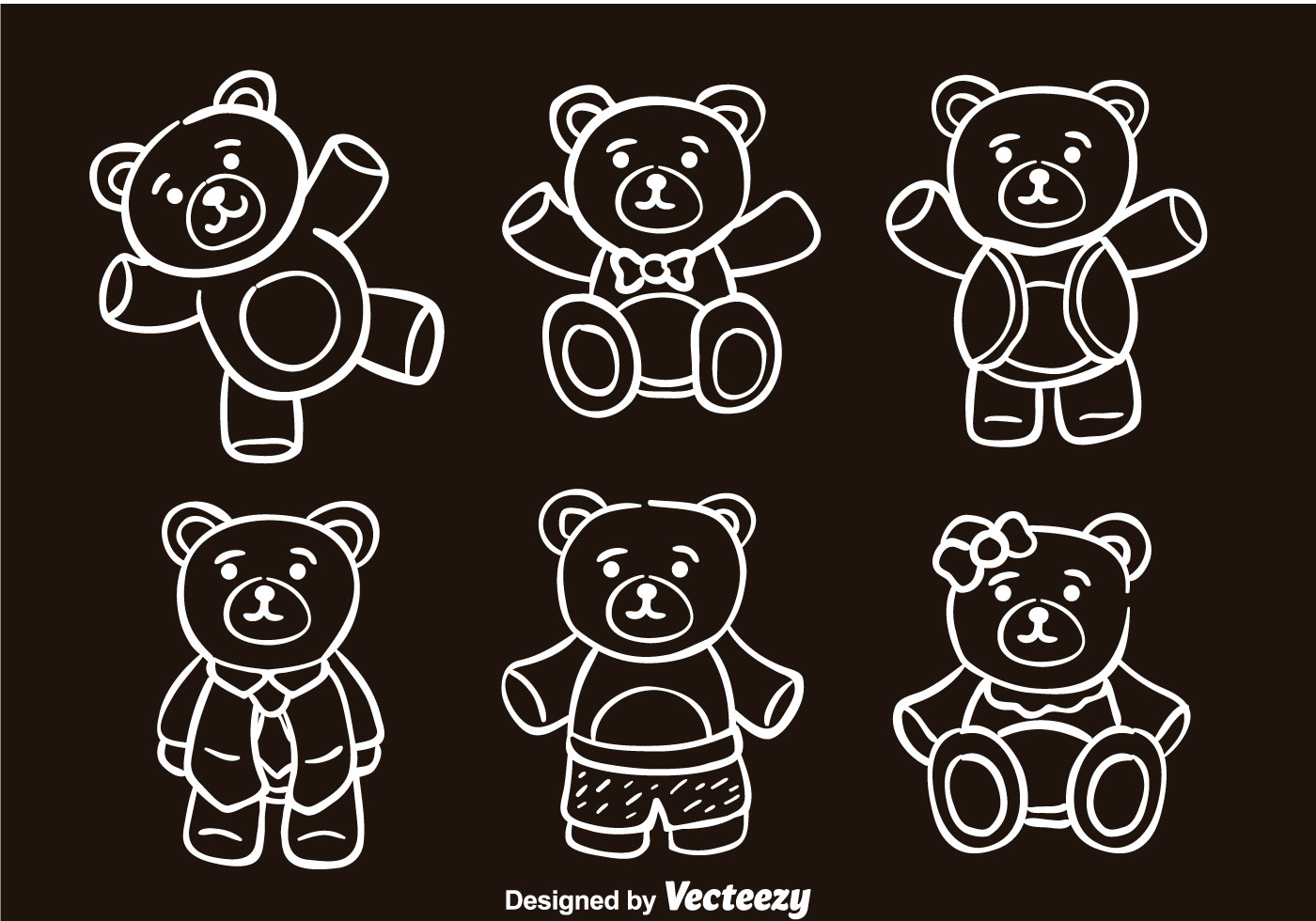 Download Teddy Bear Sketch Vector Icons - Download Free Vectors, Clipart Graphics & Vector Art