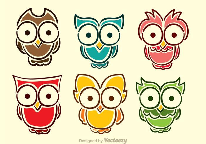 Cartoon Owl Vectors