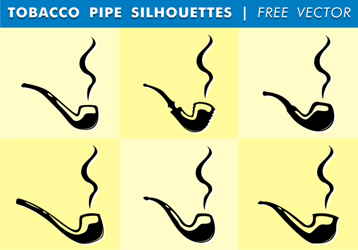 Tobacco Pipe Silhouettes Free Vector