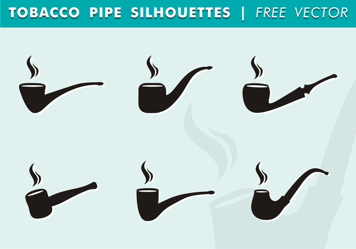 Tobacco Pipe Silhouettes Vector libre