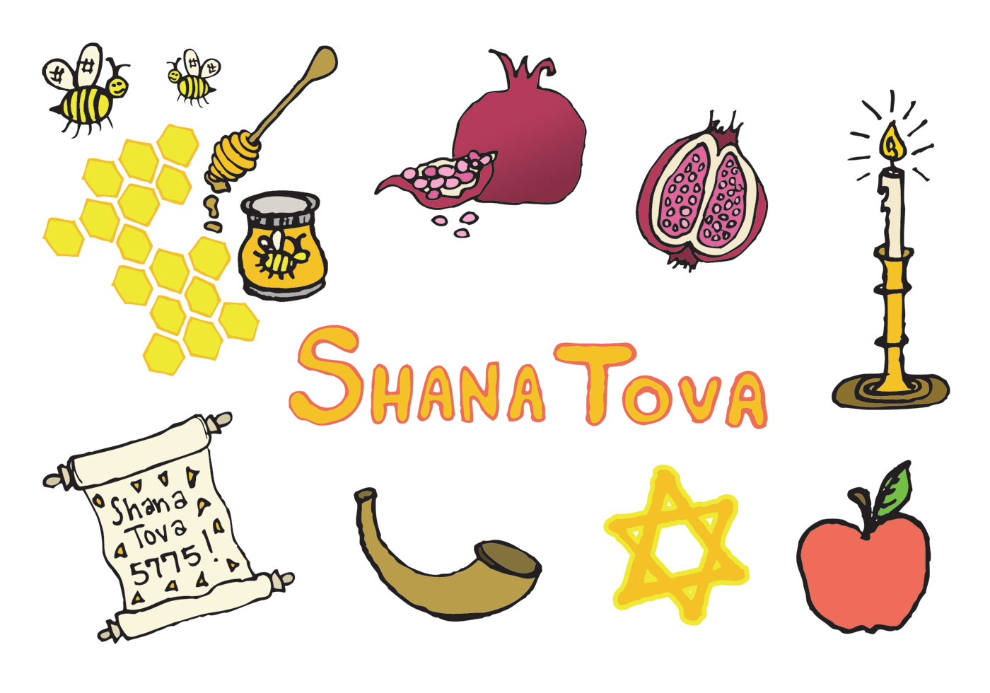 Free Shana Tova Vector Series - Download Free Vector Art, Stock Graphics & Images