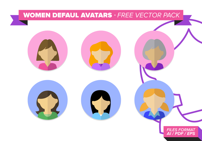 Women Default Avatar Free Vector Pack