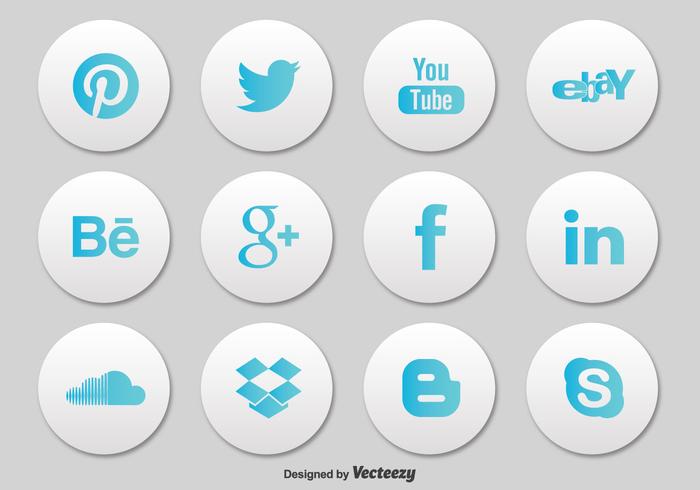 Social Media Button Icon Set Social Media Button Icon Set