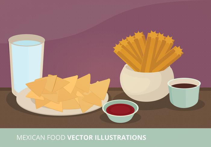 Ilustración vectorial de comida mexicana vector