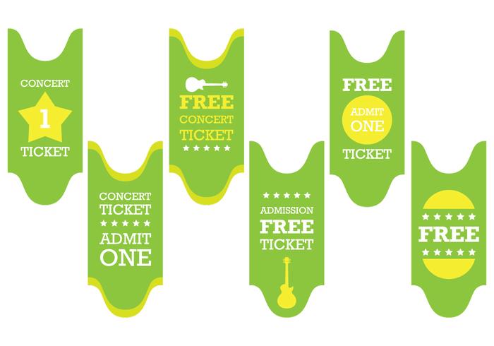 Green Concert Ticket Vector