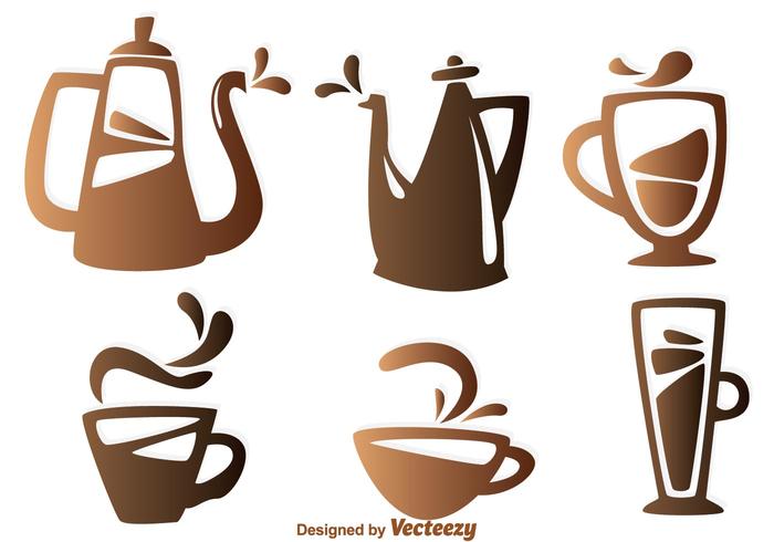 Iconos del elemento del café vector