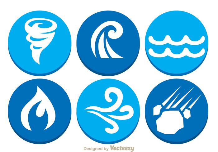 Natural Disaster Circle Icons vector