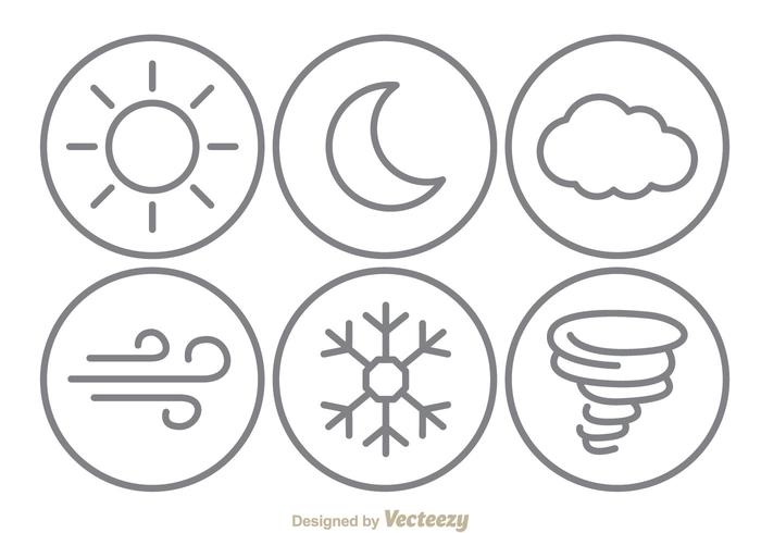 Weather Line Icons vector