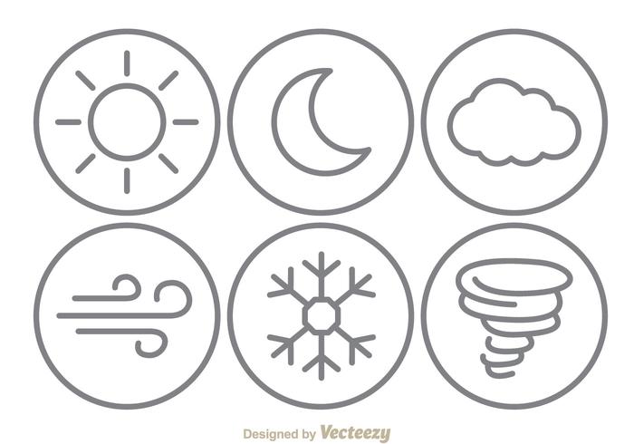 Iconos de la línea meteorológica vector