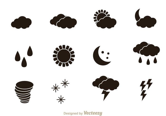 Weather Black Icons vector