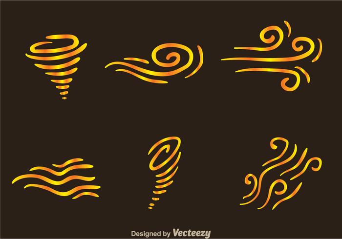 Iconos de viento vector