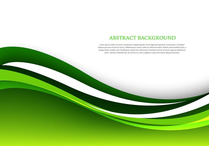 Green abstract wave background vector