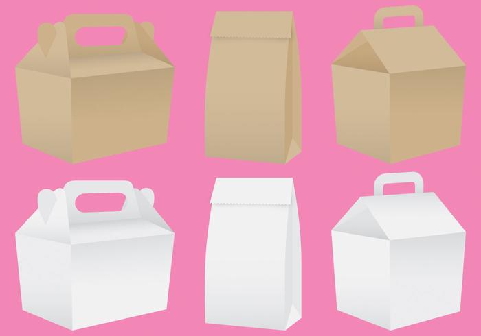 Paper Lunch Box Vectors