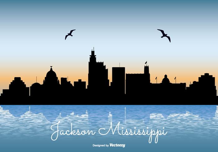 Ilustración del horizonte de Jackson Mississippi vector
