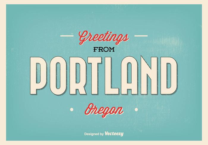 Ilustración de felicitación de Portland Oregon vector