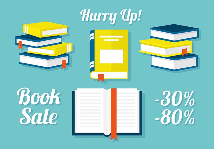 Set of Books in Flat Design Vector Illustration