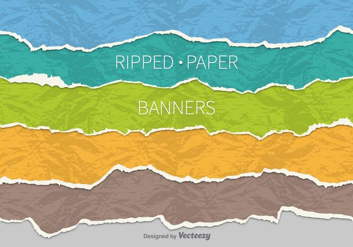 Ripped paper banners vector