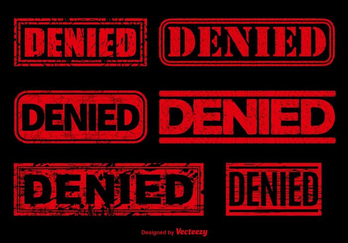 Denied red stamp vectors