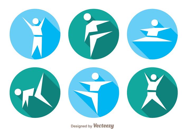 Vector gimnasta iconos