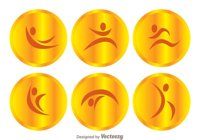 Vector Gold Gymnast Icons