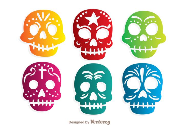 Colorful Ornamental Skulll Vectors