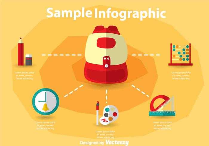 Infografía de la bolsa de la escuela vector