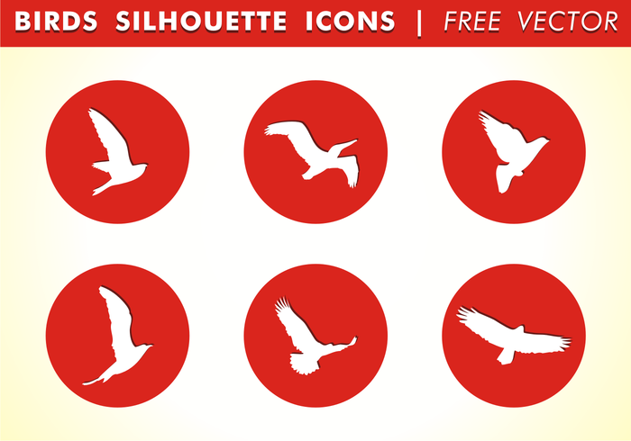 Bird silueta iconos vector libre