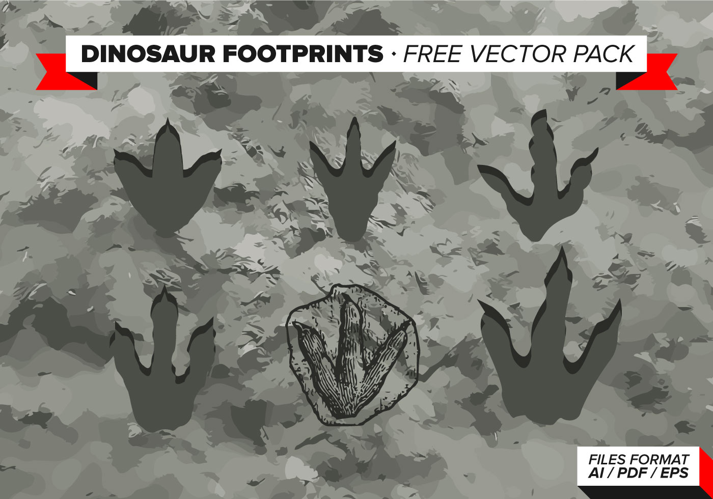 Dinosaur Footprints Free Vector Pack - Download Free Vector Art, Stock