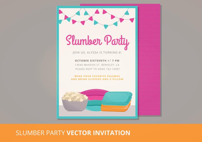 Invitación del vector del partido de pijamas