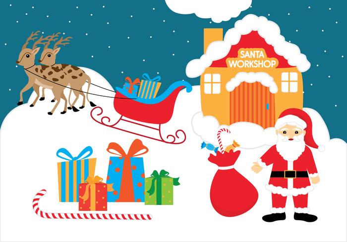 Santas Workshop Vector Background