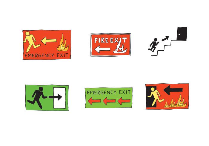 Free Emergency Exit SIgn Vector Series