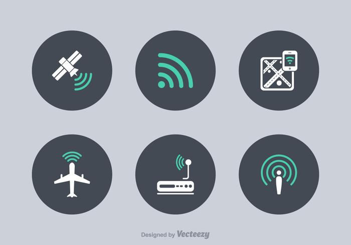 Iconos libres de la tecnología de la tecnología de WiFi vector